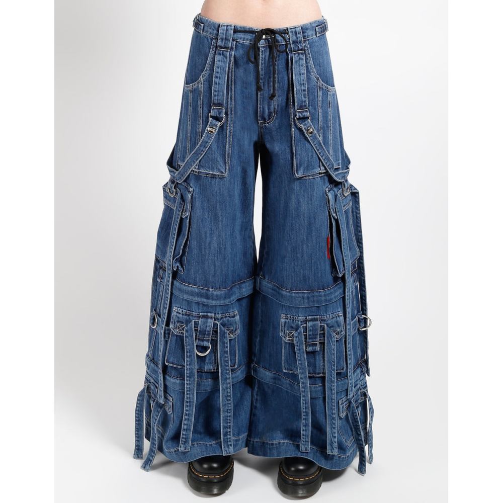 Tripp NYC - Denim Ring Strap Wijde broek - Blauw